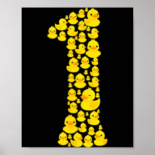 1. Geburtstag Entenjunge Mädchen Gummiente 1 Jahr Poster