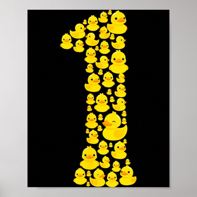 1. Geburtstag Entenjunge Mädchen Gummiente 1 Jahr  Poster (Vorne)