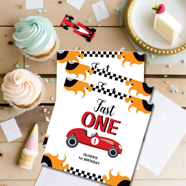 1. Geburtstag Fast One Racing Car Party Serviette (Von Creator hochgeladen)
