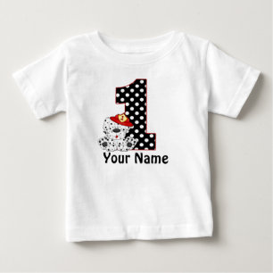1. Geburtstag Fireman Dalmatiner Personalisiertes  Baby T-shirt