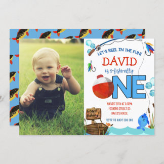 1. Geburtstag Fischen Thema O-Fisch-allein eins Einladung