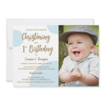 1. Geburtstag Foto Blue Gold Custom