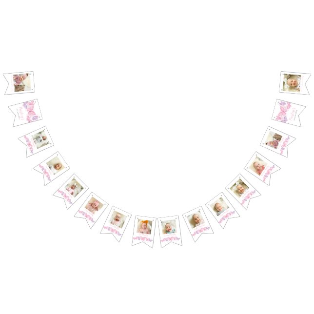 1. Geburtstag Foto Schmetterling 12 Monate Wimpelkette (Alle)