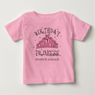 1. Geburtstag Gewohnheit Tiara-Prinzessin- Baby T-shirt