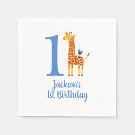 1. Geburtstag Giraffe & Bird Serviette