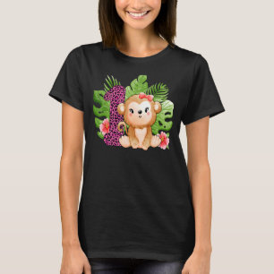1. Geburtstag Girls Affen 1 Jahre alter Safari Ani T-Shirt