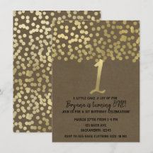 1. Geburtstag Gold Foil Moderne schicke, rustikale