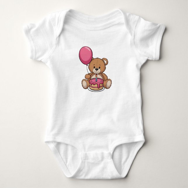 1. Geburtstag im minimalen Design Baby Strampler (Vorderseite)