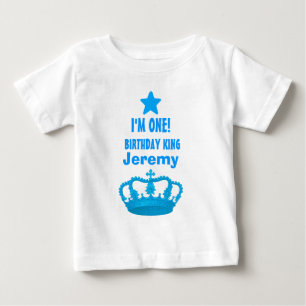 1. Geburtstag Individuelle Name Crown and Stars V2 Baby T-shirt