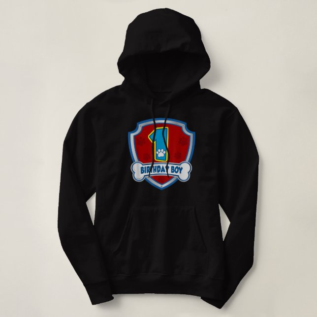 1. Geburtstag Junge 1 Jahre alter Patrol Hunde Paw Hoodie (Design vorne)