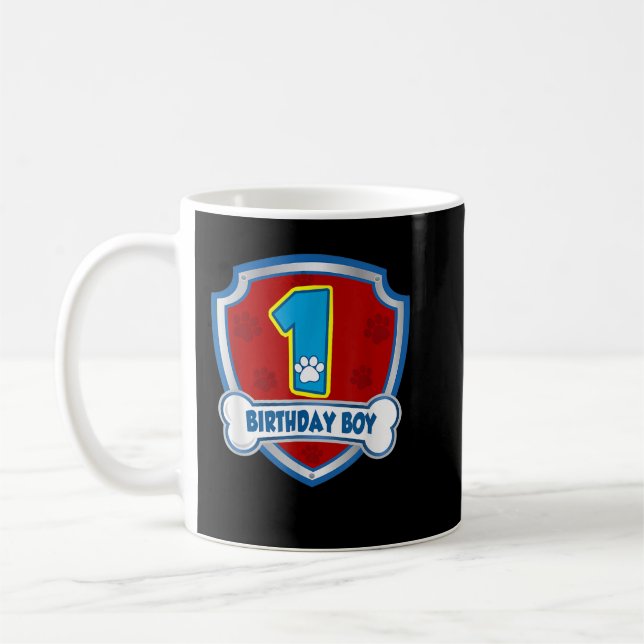 1. Geburtstag Junge 1 Jahre alter Patrol Hunde Paw Kaffeetasse (Links)