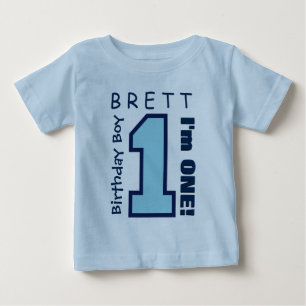 1. Geburtstag Junge Ein Jahr Individuelle Name Blu Baby T-shirt