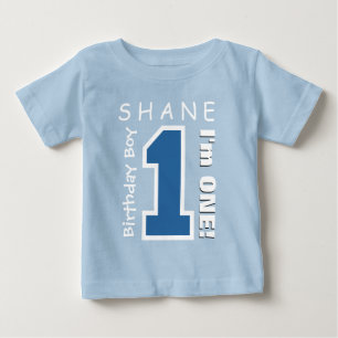 1. Geburtstag Junge Ein Jahr Individuelle Name Blu Baby T-shirt