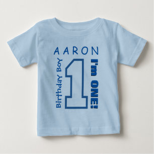1. Geburtstag Junge Ein Jahr Individuelle Name Pin Baby T-shirt