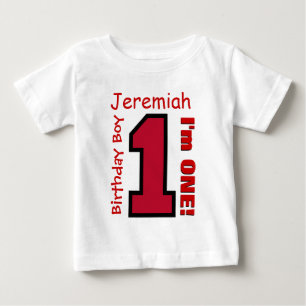 1. Geburtstag Junge Ein Jahr Individuelle Name Red Baby T-shirt