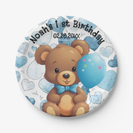 1. Geburtstag Junge Individuelle Name Pappteller