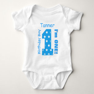 1. Geburtstag Junge STARS 1 Jahr Individuelle Name Baby Strampler