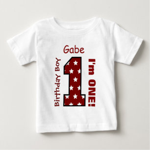 1. Geburtstag Junge STARS Ein Jahr Individuelle Na Baby T-shirt