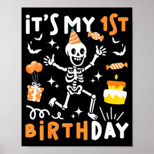 1. Geburtstag Kinder lustiges Skelett 1. Geburtsta Poster