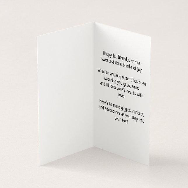 1. Geburtstag - Kinderkarte (Innenseite)