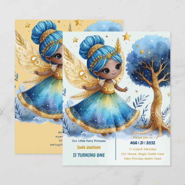 1. Geburtstag Kleine Märchenprinzessin Afrikanisch (Vorne/Hinten)