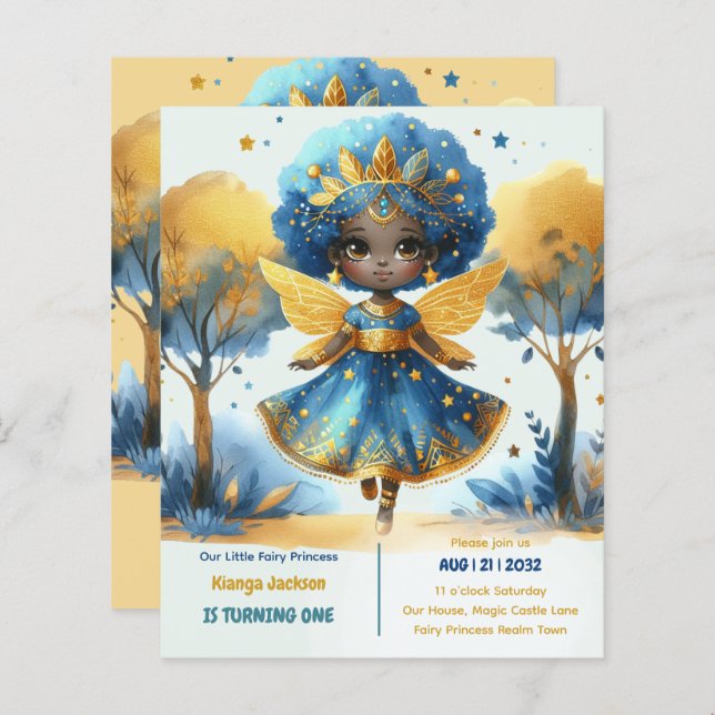 1. Geburtstag Kleine Märchenprinzessin Afrikanisch (Vorne/Hinten)