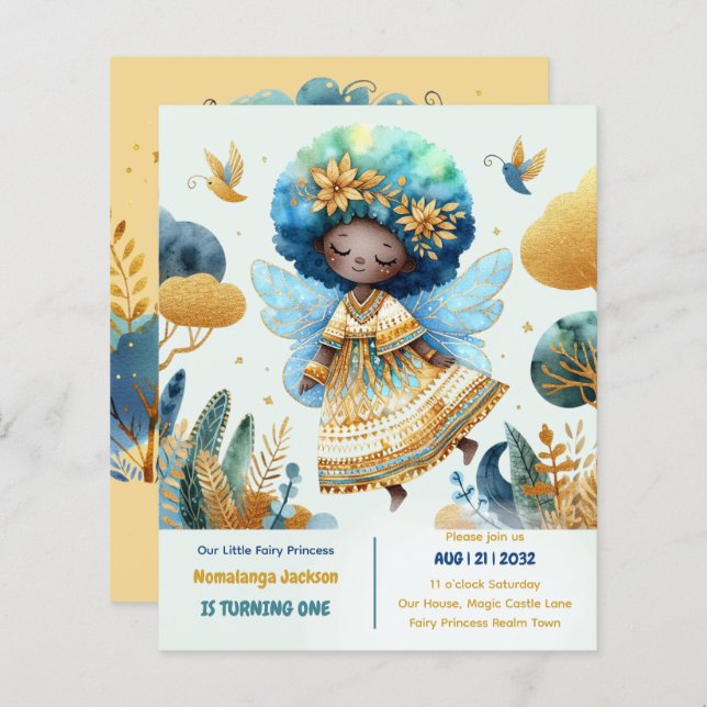 1. Geburtstag Kleine Märchenprinzessin Afrikanisch (Vorne/Hinten)