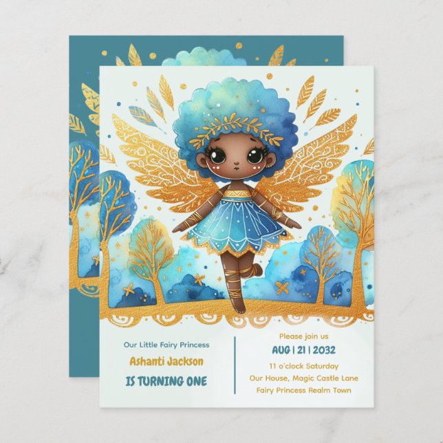 1. Geburtstag Kleine Märchenprinzessin Afrikanisch (Vorne/Hinten)