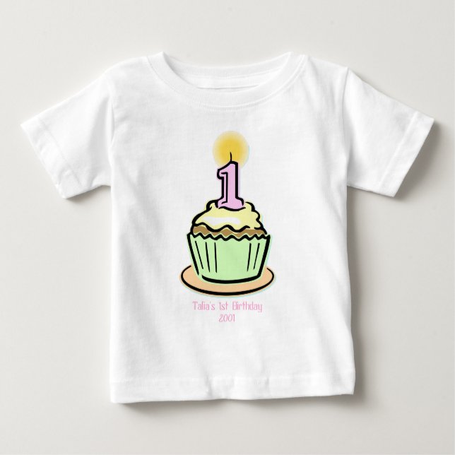 1. Geburtstag - kleiner Kuchen Baby T-shirt (Vorderseite)