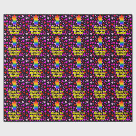 1. Geburtstag: Liebesherz-Muster, Regenbogen # 1 Geschenkpapier