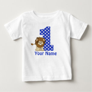 1. Geburtstag Lion Blue Personalisiertes Shirt