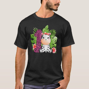 1. Geburtstag Mädchen Zebra 1 Jahre altes Safari T T-Shirt
