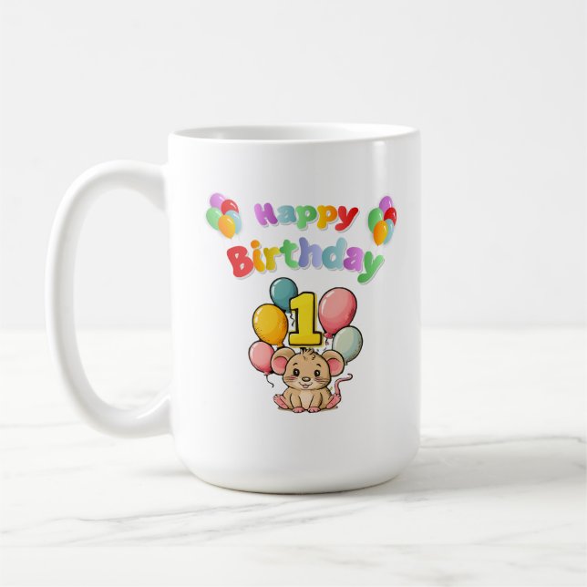 1. Geburtstag Maus Mäuse Kinder Geburtstag Kaffeetasse (Links)