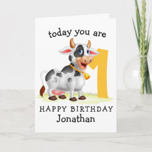1. Geburtstag mit unserer bezaubernden Kuh Karte
