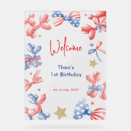 1. Geburtstag Niedlicher Ballon 4. Juli Party Will Acrylschild