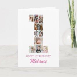 1. Geburtstag Nummer 1 FotoCollage Personalisiert Karte