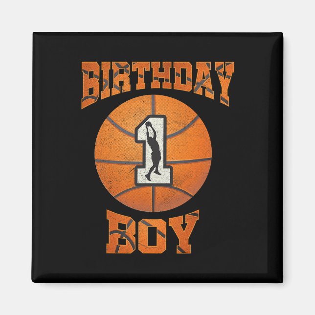 1. Geburtstag Outfit Boy Basketball 1 Jahr Ol Magnet (Vorne)