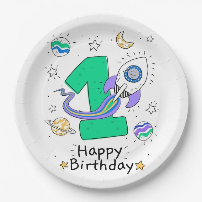 1. Geburtstag Pappteller (Vorderseite)