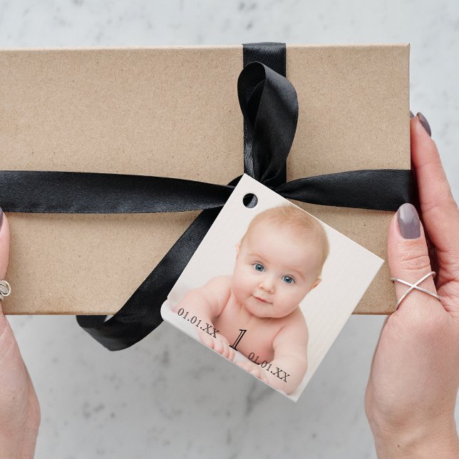 1. Geburtstag Party Baby Foto Vielen Dank Geschenkanhänger (Von Creator hochgeladen)