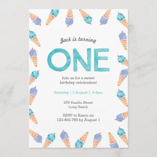 1. Geburtstag Party | Einladung von Eiscreme