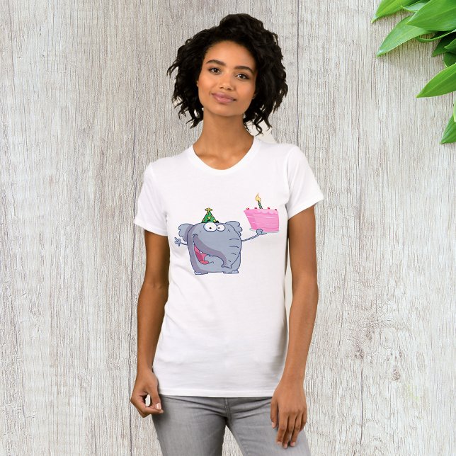 1. Geburtstag Party Elephant Womens T - Shirt (Von Creator hochgeladen)