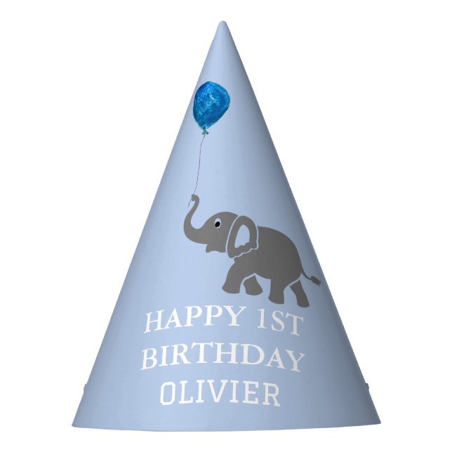 1. Geburtstag Party Feier Blue Boy Kids Partyhütchen (Vorderseite)