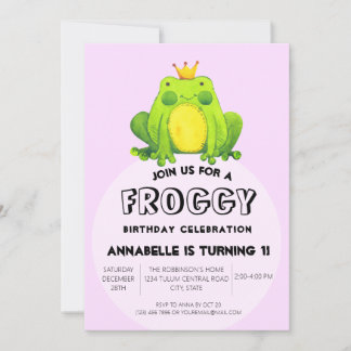 1. Geburtstag Party Froggy Prince Einladung