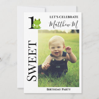 1. Geburtstag Party Meilenstein Foto Einladung