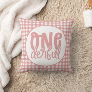 1. Geburtstag Party Niedliche Pastel Pink Onederfu Kissen