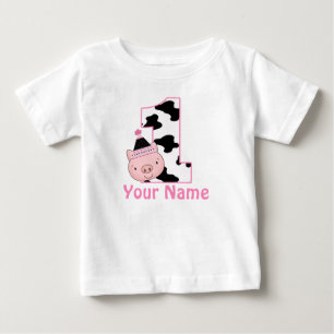 1. Geburtstag Personalisiertes kleines Piggy-Shirt Baby T-shirt