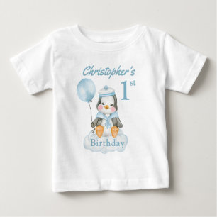1. Geburtstag Pinguin Blue Personalize Baby T - Sh T-shirt