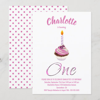 1. Geburtstag Pink Cupcake Party Einladung