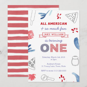 1. Geburtstag Pizza Party für Jungen oder Mädchen Einladung