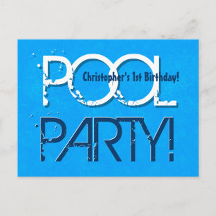 1. Geburtstag Pool Party Save the Date 1 Jahr Z01 Ankündigungspostkarte
